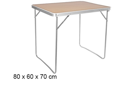 [108642] Table pliante couleur bois 80x60x70 cm
