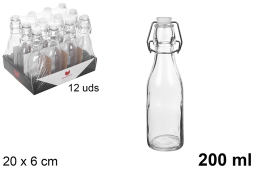[106217] Botella cristal con tapón gaseosa 200 ml