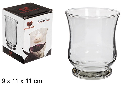 [106226] Bell glass candle holder 9x9x11 cm