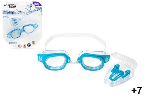 [204288] Set occhialini da nuoto + clip per naso + tappi per le orecchie +7 anni