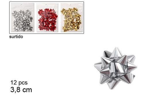 [107550] Pack 12 fiocchi di colori assortiti 3,8 cm