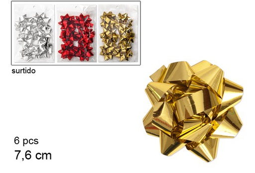[107554] Pack 6 gift bows assorted colors 7,6 cm