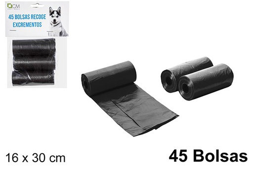 [101505] Bolsas recoge excrementos negras 45 uds