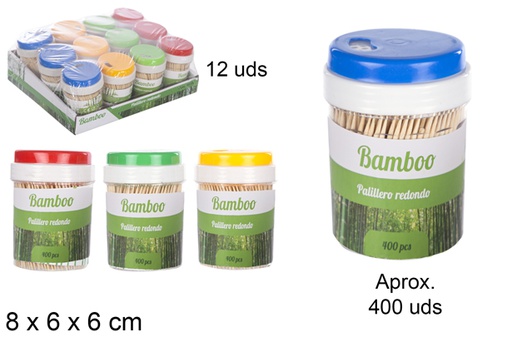 [105311] Round bamboo toothpick holder 400 pieces