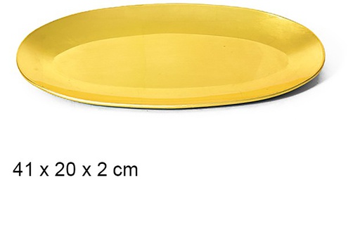 [107594] Bandeja ovalada oro brillo 41x21 cm