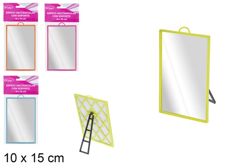 [107976] Miroir rectangulaire avec support 10x15 cm