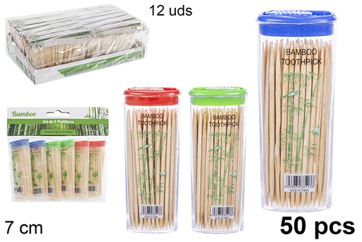 [105312] Pack 6 porta-paliteiros de bambu 50 peças