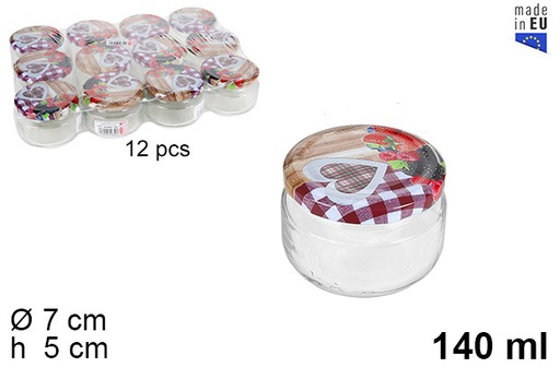 [108019] Glass jar with fruit lid 140 ml