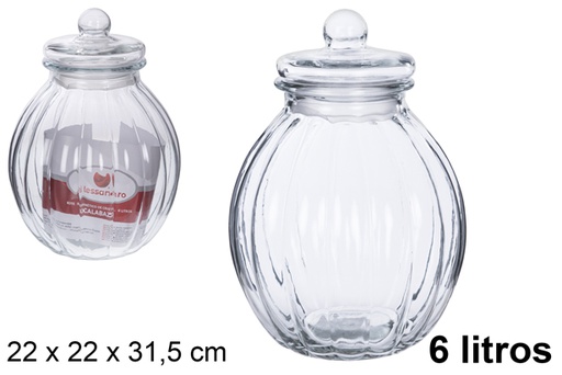 [108003] Frasco de vidro hermético abóbora 6 l.