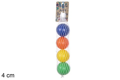 [108367] Pack 4 beach racket balls 4 cm