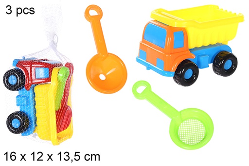 [108558] Camión playa colores con 3 accesorios