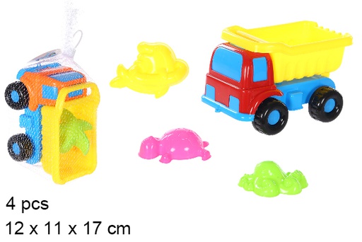 [108559] Camión playa colores con 4 accesorios