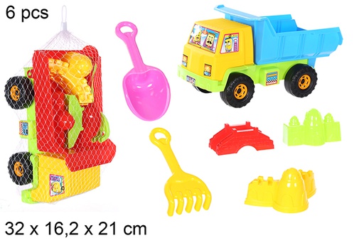 [108563] Camión playa colores con 6 accesorios