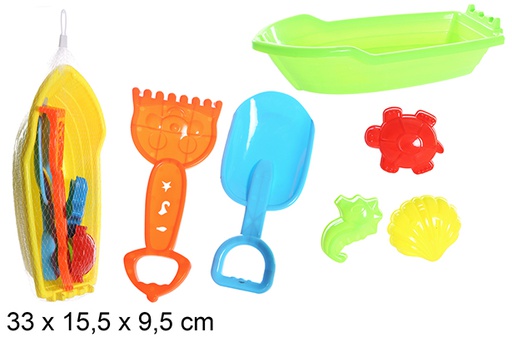 [108579] Colorful beach boat with 6 accessories