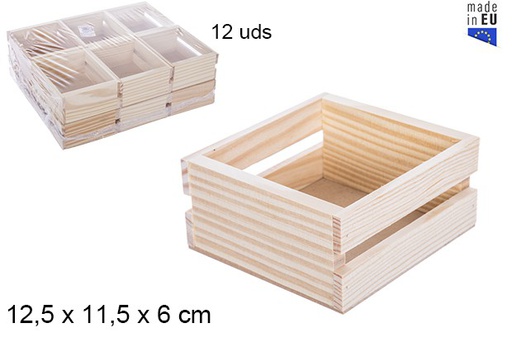 [108682] Servilletero madera listones 12,5x11,5 cm