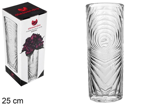 [107967] Glass flower vase Spring 25 cm