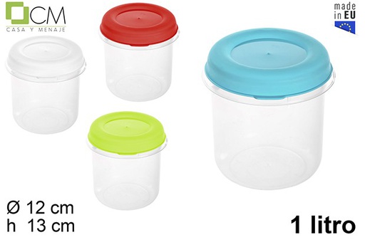 [102824] Plastic canister with colored lid 1 l.
