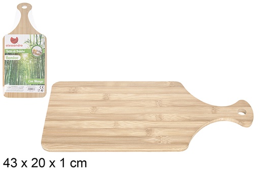 [107977] Tabla bambú multifunción con mango 43x20 cm