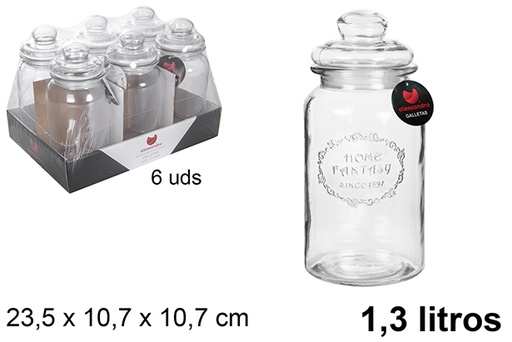 [107992] Bocal en verre hermétique pour biscuits 1,3 l.