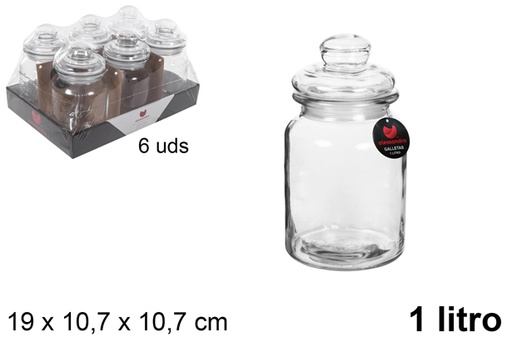[107993] Pote de vidro hermético para biscoitos 1 l.