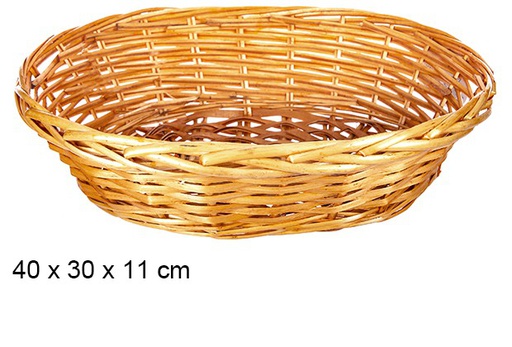 [108270] Honey oval wicker basket 40x30x11 cm