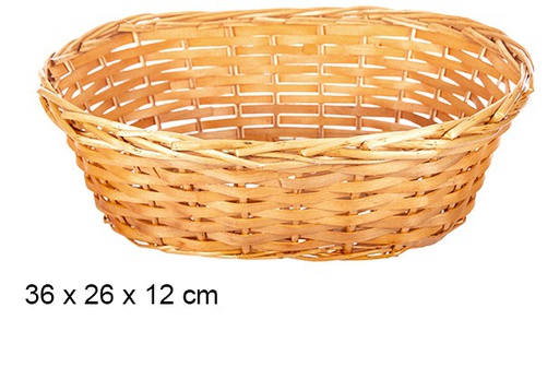 [108278] Cesta oval Vime em mogno 36x26x12cm