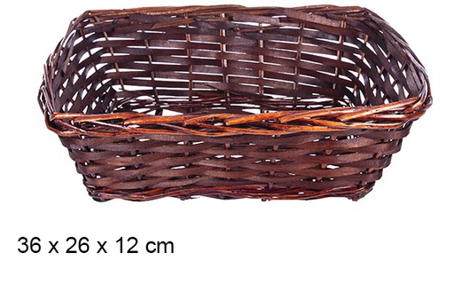 [108275] Cesta mimbre rectangular caoba 36x26x12cm