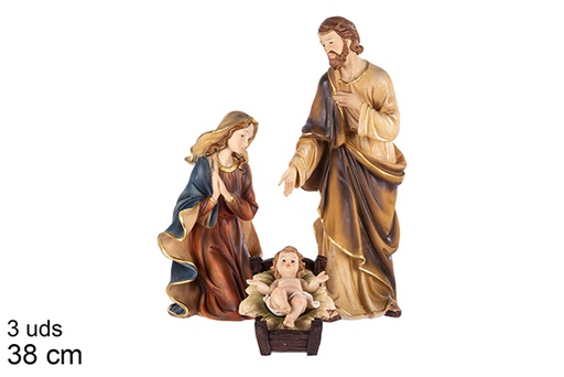 [108698] Presepe di Natale 3 pezzi 38 cm