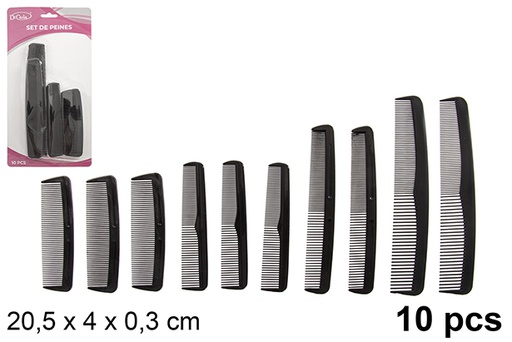 [107948] Pack 10 black combs