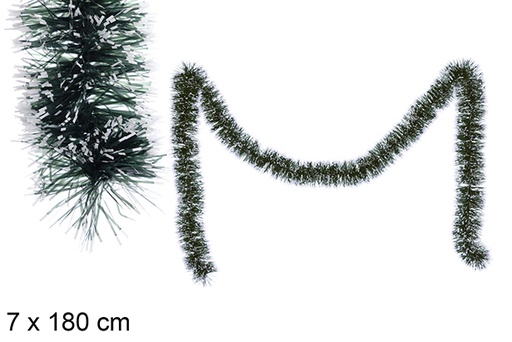 [109290] Thin christmas tinsel with white tips 7x180 cm