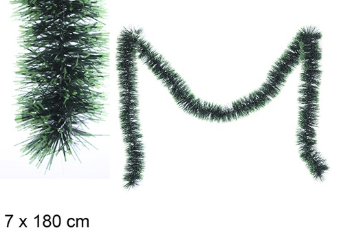 [109292] Thin Christmas tinsel with green tips 7x180 cm