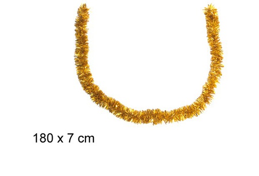 [109293] Gold wide Christmas tinsel 7x180 cm