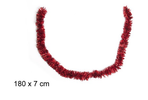 [109294] Red wide Christmas tinsel 7x180 cm