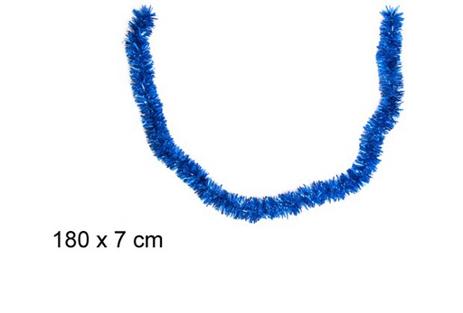 [109295] Blue wide Christmas tinsel 7x180 cm