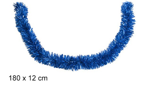 [109298] Blue wide Christmas tinsel 12x180 cm