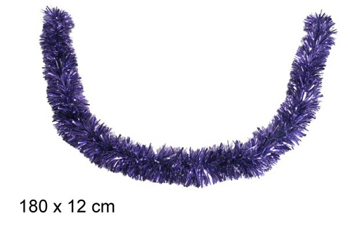 [109309] Matte purple wide Christmas tinsel 180x12 cm