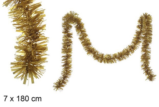 [109321] Matte gold wide Christmas tinsel 7x180 cm