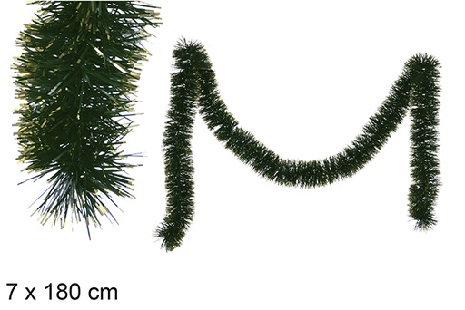 [109326] Thin Christmas tinsel with gold tips 7x180 cm