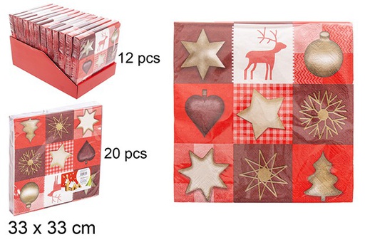 [108707] Pack 20 Christmas paper napkins 33 cm