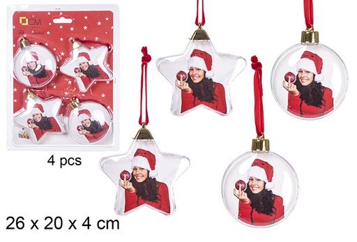 [108053] Pack 4 pingente com foto de Natal variado