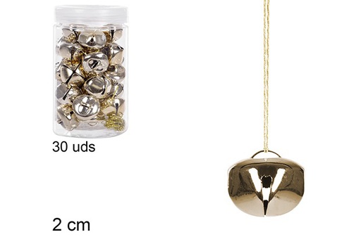 [108064] Jar of 30 gold bells 2 cm