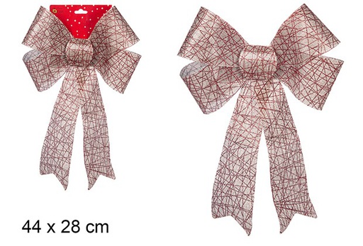 [108956] Sackcloth bow decorated with red stripes 44x28 cm