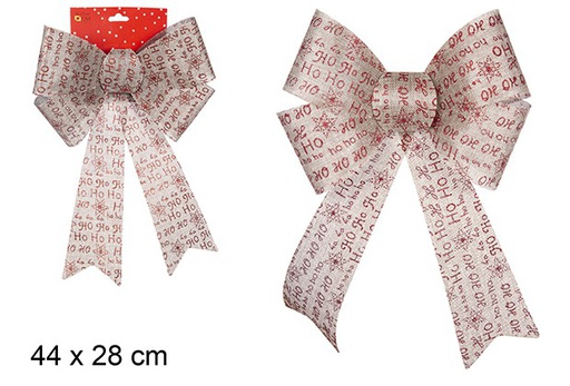 [108962] Red HOHOHO decorated sackcloth bow 44x28 cm