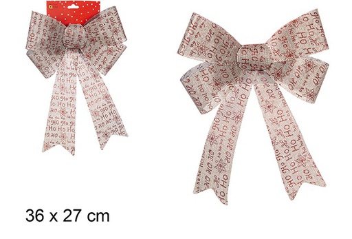 [108963] Red HOHOHO decorated sackcloth bow 36x27 cm