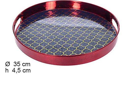 [109219] Bandeja redonda vermelha clássica 35x4,5 cm