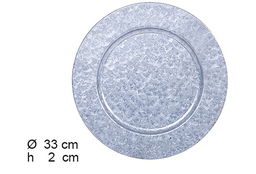 [109221] Metallic silver charger plate 33 cm 