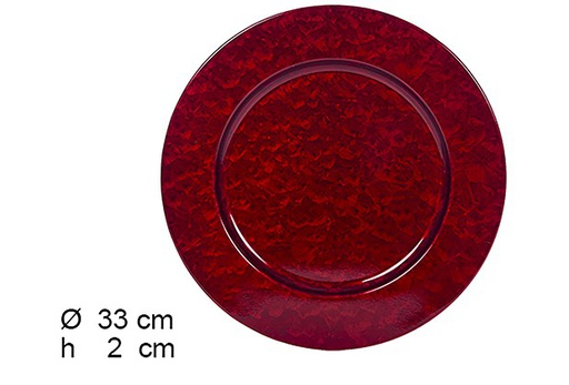 [109222] Plaque en métal rouge peu brillant 33 cm