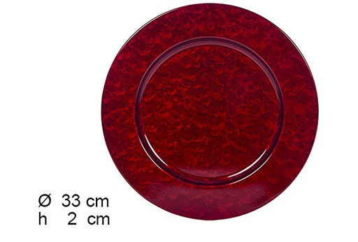 [109222] Red metallic charger plate 33 cm 