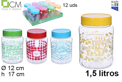 [108658] Decorated plastic jar 1.5 l.