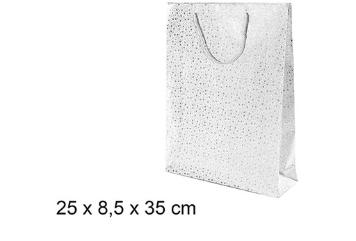 [109598] Sac cadeau étoile argentée 25x8,5 cm